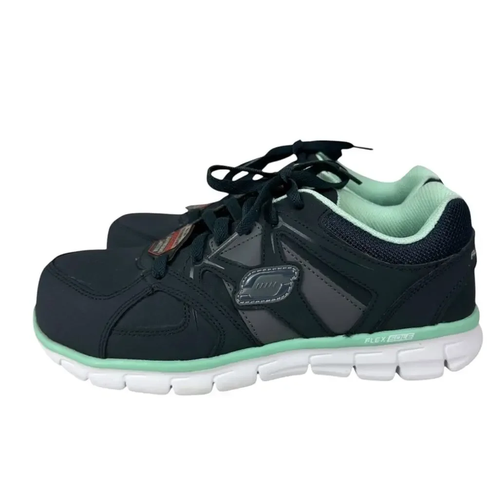 Skechers Jackie Nubuck Leather Industrial Construction Shoes Alloy Toe Size 8.5